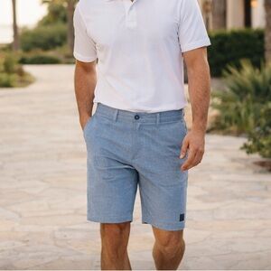 VTG 1946 Men’s Blue Performance Shorts Size 36 Stretch Golf Casual Flat Front